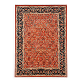 Tapis de zone noué à la main avec design floral, tapis en laine rouge pour salon