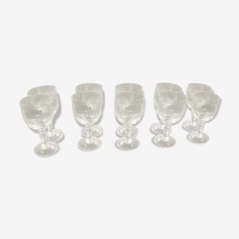 Series of 10 crystal water glasses
