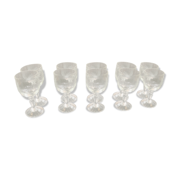 Series of 10 crystal water glasses