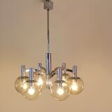 Chrome and glass vintage by Kaiser lights chandelier