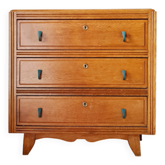 Commode ancienne bois années 60 pieds compas