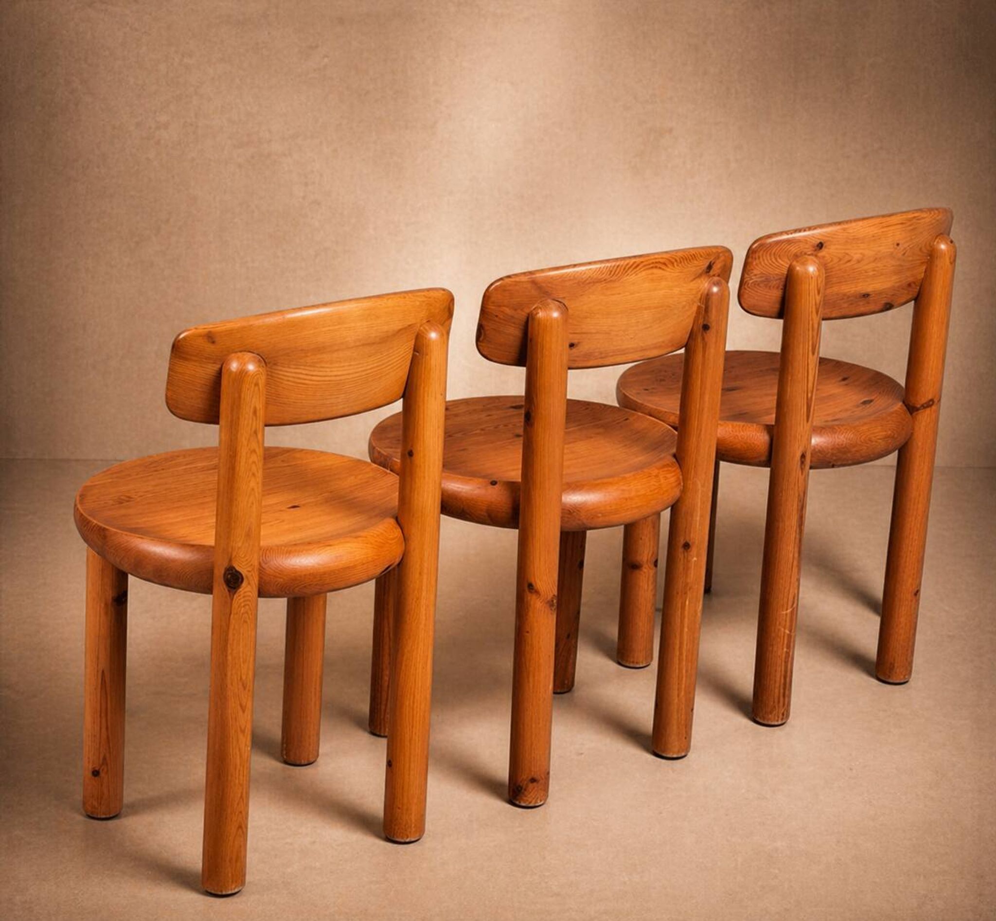 Set of 3 Scandinavian chairs by Rainer Daumilier.
