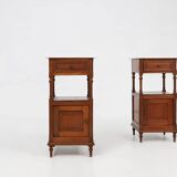 Suite de 2 tables de chevet Art Déco en chêne avec plateau en marbre de Carrare, France années 1930