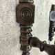 Pair of vintage wooden wall lights