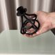 Vintage Black Wrought Iron Candle Holder – Sculptural Brutalist Design