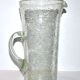 Grand pichet à orangeade punch vintage en verre bullé de biot vert clair 33.5cm