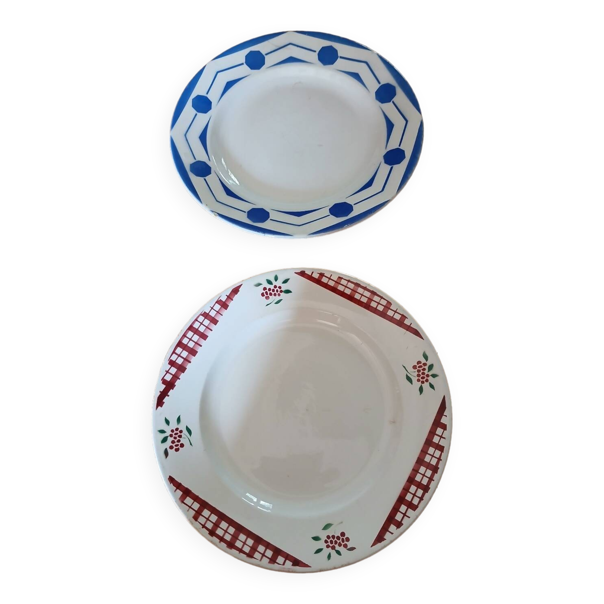 2 old dishes Digoin and Sarreguemines