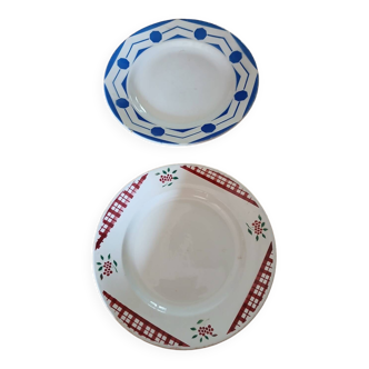 2 old dishes Digoin and Sarreguemines