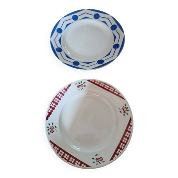 2 old dishes Digoin and Sarreguemines