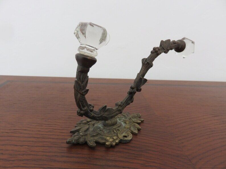 Art Deco bronze and glass coat rack from the 20s and 30s