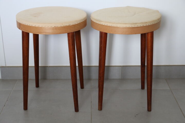 Pair baumann stools to cover