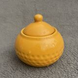 Pot couvert à sel ou sucre signé Lethu • Poterie Jaune citron