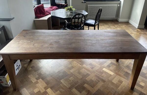Table de monastère en chêne ancien / table de moine pour 8 à 10 personnes