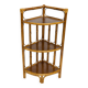 Étagère d’angle en bambou et bois vintage – 3 niveaux