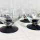 6 Art Deco glasses, purple foot
