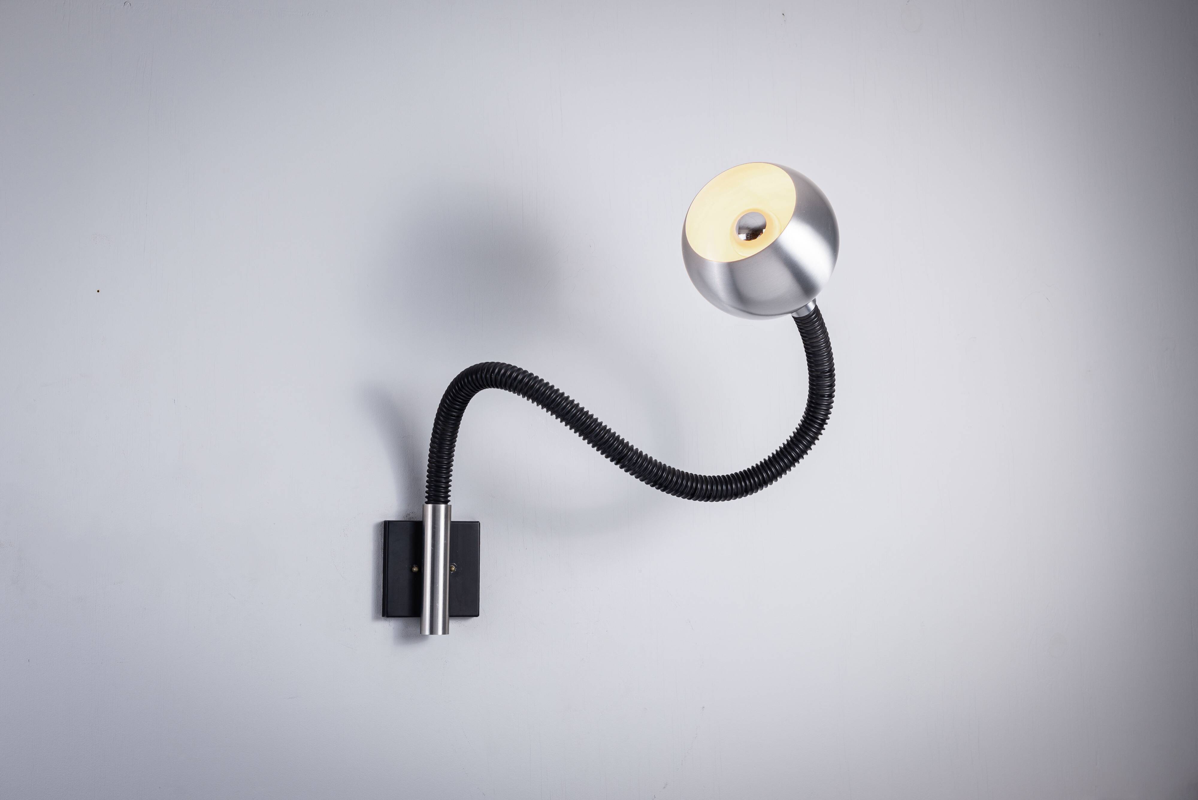 Martine Le Forestier ‘‘Serpent’’ wall lamp for Raak Amsterdam 1968
