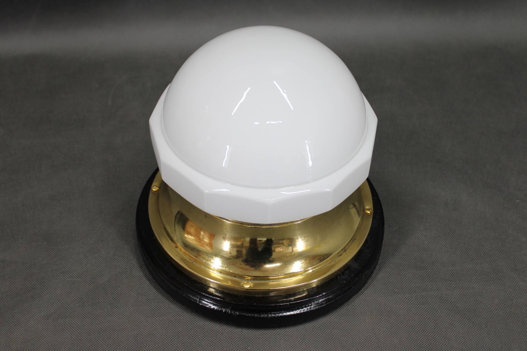 1920s Secession Brass and Glass Table lamp, Czechoslovakia