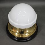 1920s Secession Brass and Glass Table lamp, Czechoslovakia