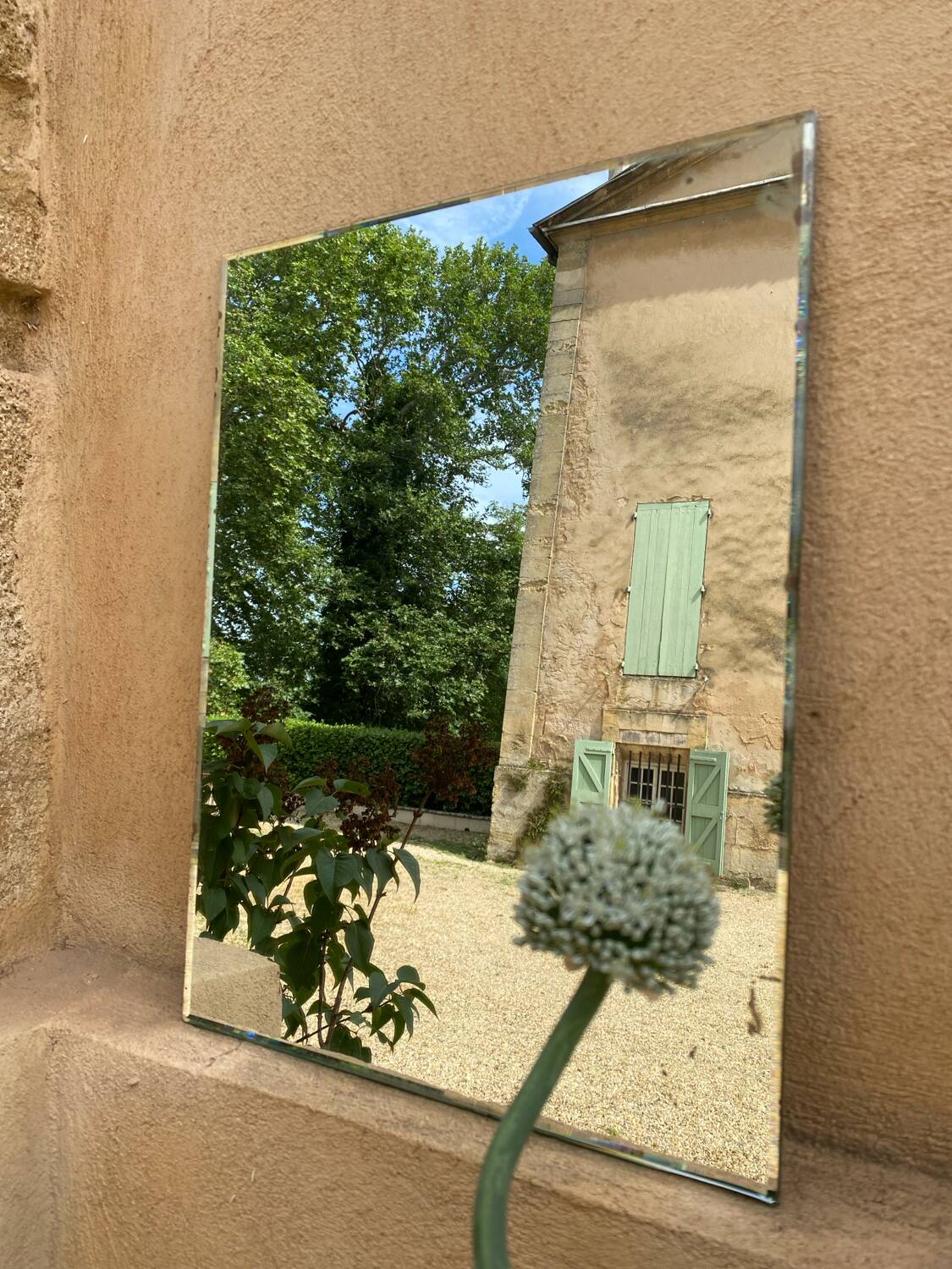 Vintage beveled mirror