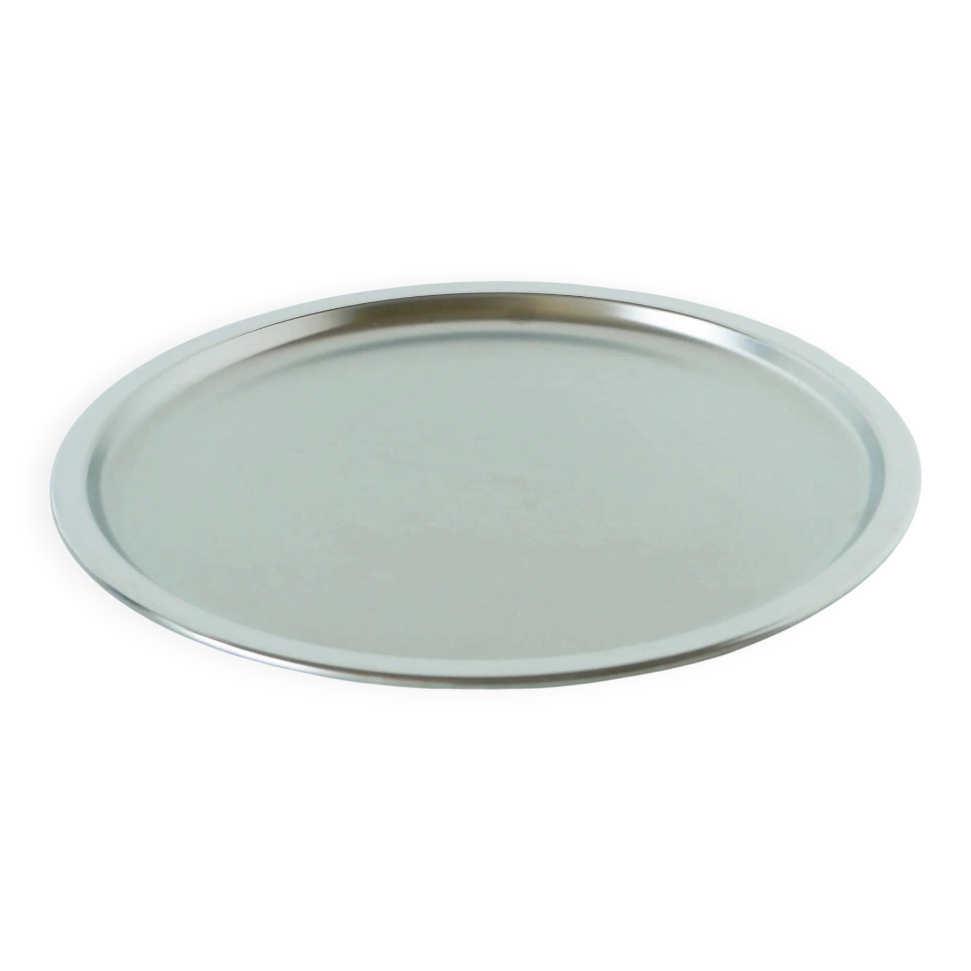 Large round stainless steel platter, Guy Degrenne, 1970
