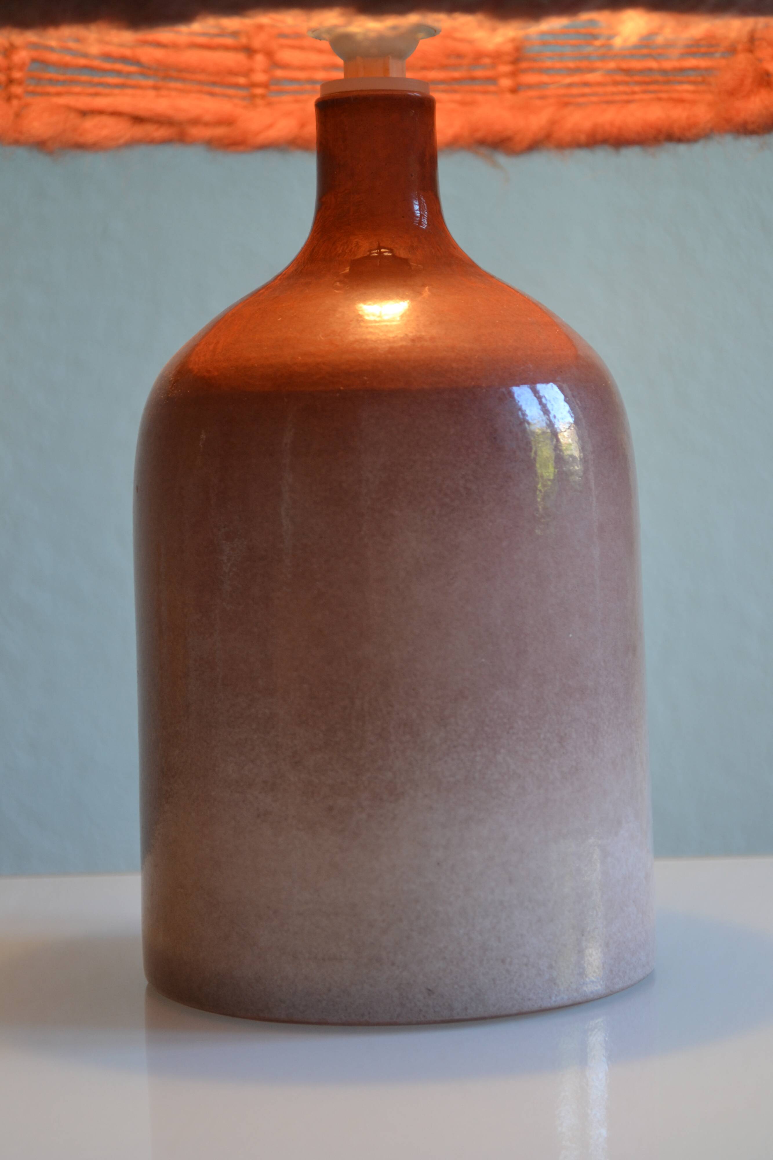 Vintage ceramic and wool lamp