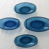 Set de 4 coupelles bleues type Vereco