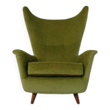 Italian Mohair Wingback Chair, 1950s