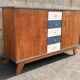 Solid wood sideboard from the 1950s – a unique piece with graphic design.