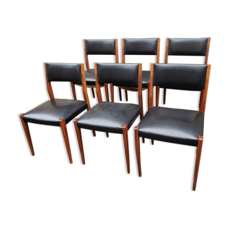 6 chaises scandinaves noir et hêtre