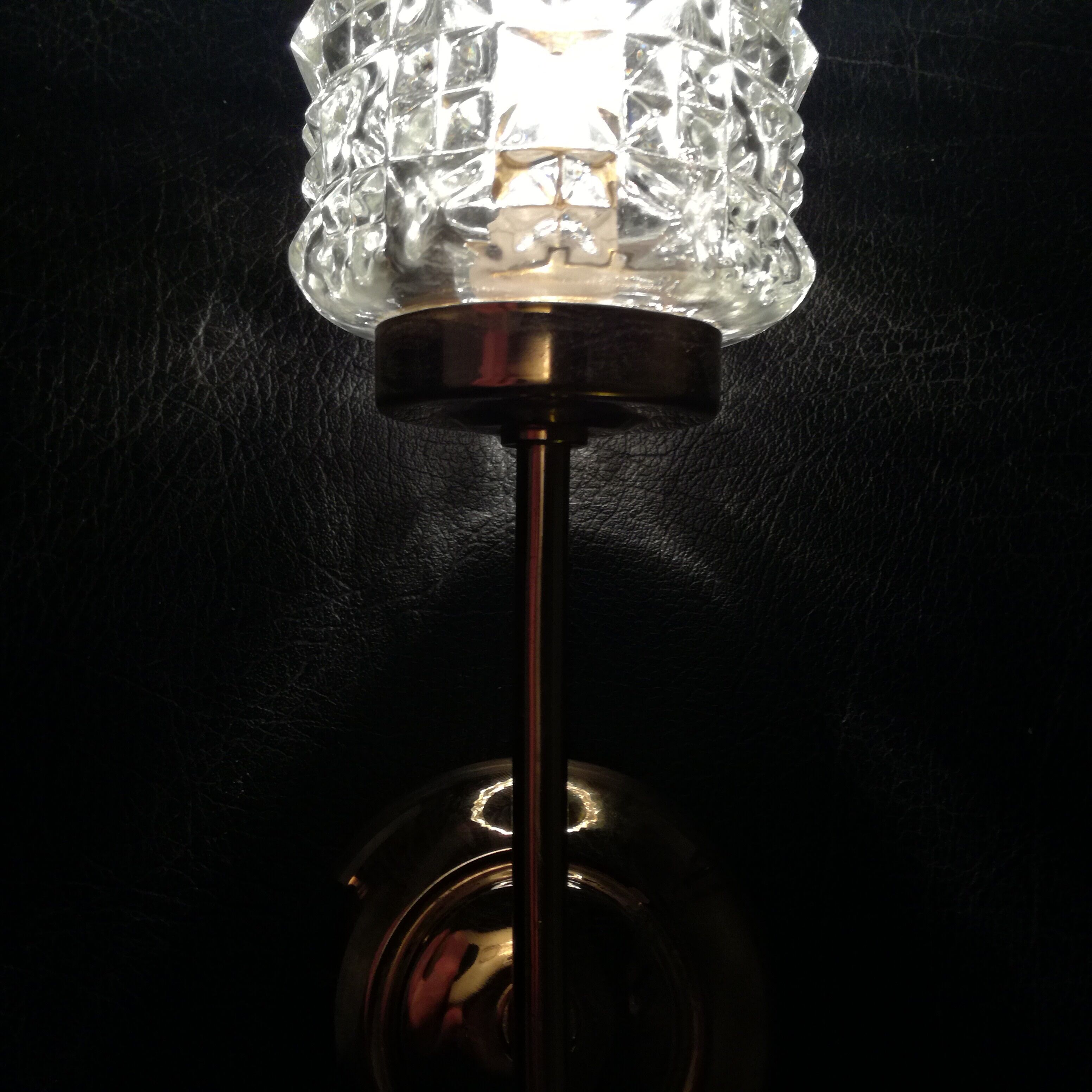 gold metal and glass sconces 1950