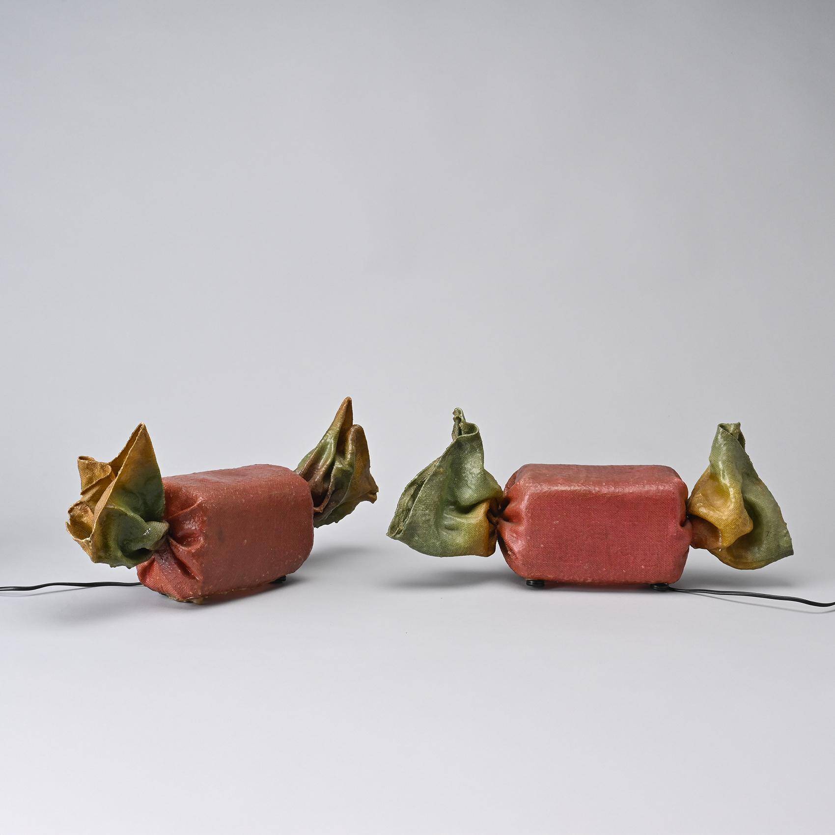 Pair of "candy" table lamps by Lionel Le Scornec, circa 1975