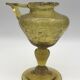 Yellow bubble hand blown glass oil lamp biot glassworks