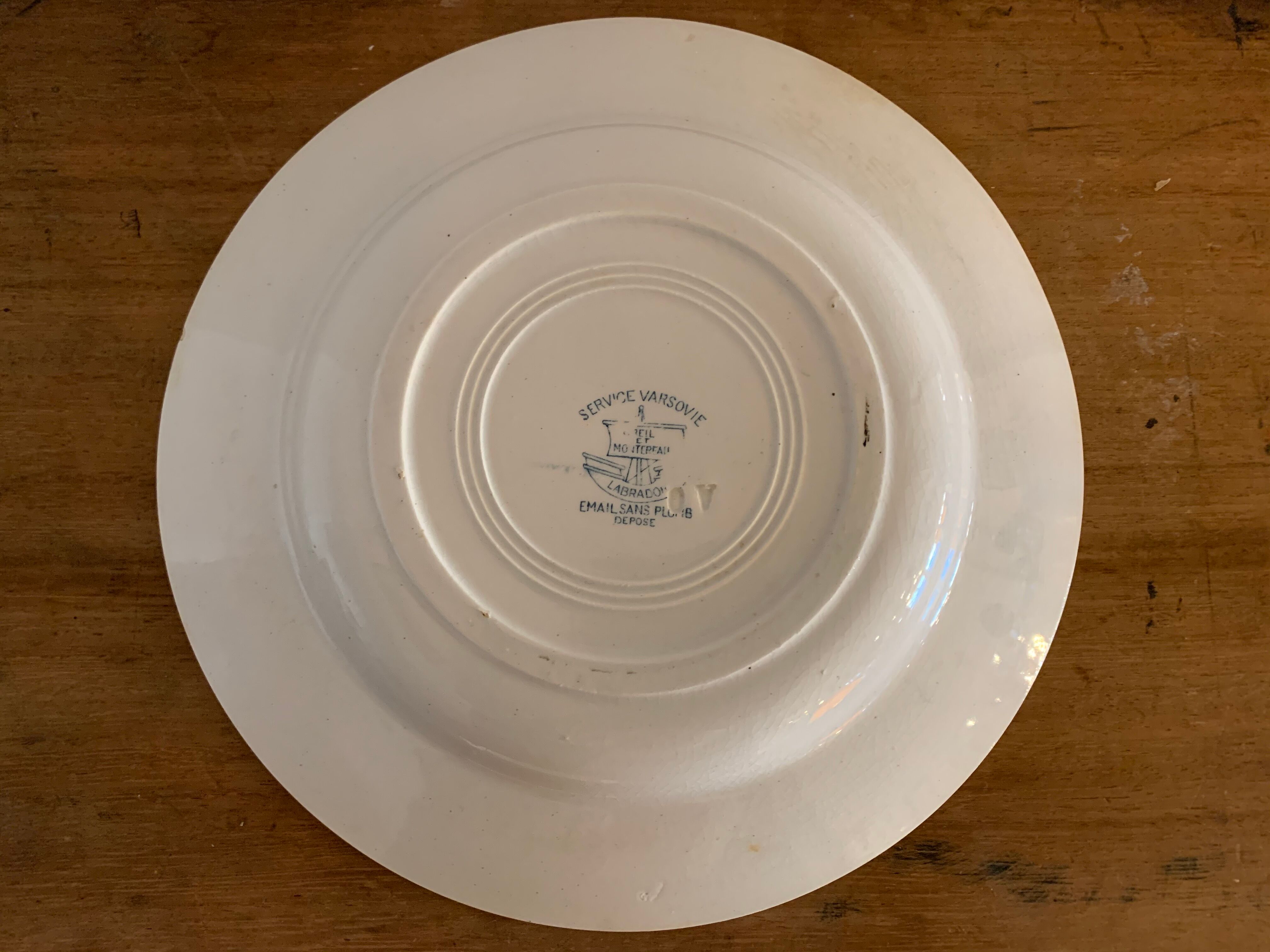 6 hollow plates art nouveau Creil and Montereau Labrador Warsaw 19th