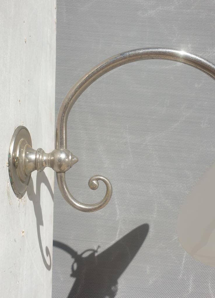Wall lamp in opaline chrome scrolls Art Deco