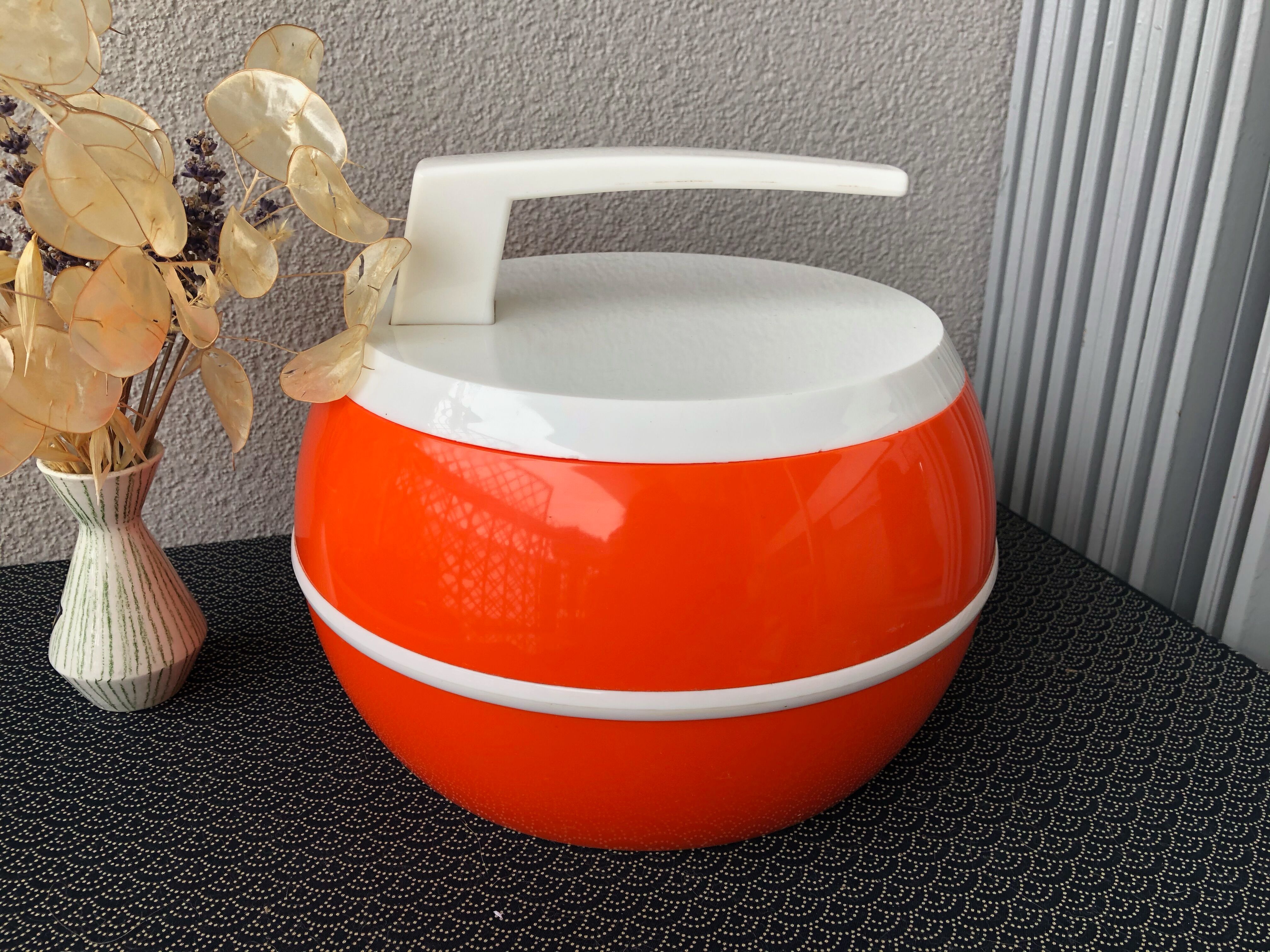 Orange vintage ice bucket