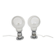 Murano - Mazegga - table lamps (2) set - glass - chrome - 60's