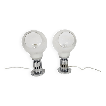 Murano - Mazegga - ensemble de lampes de table (2) - verre - chrome - années 60