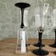 Set of 6 Arcoroc flutes with black stems – 1970s design