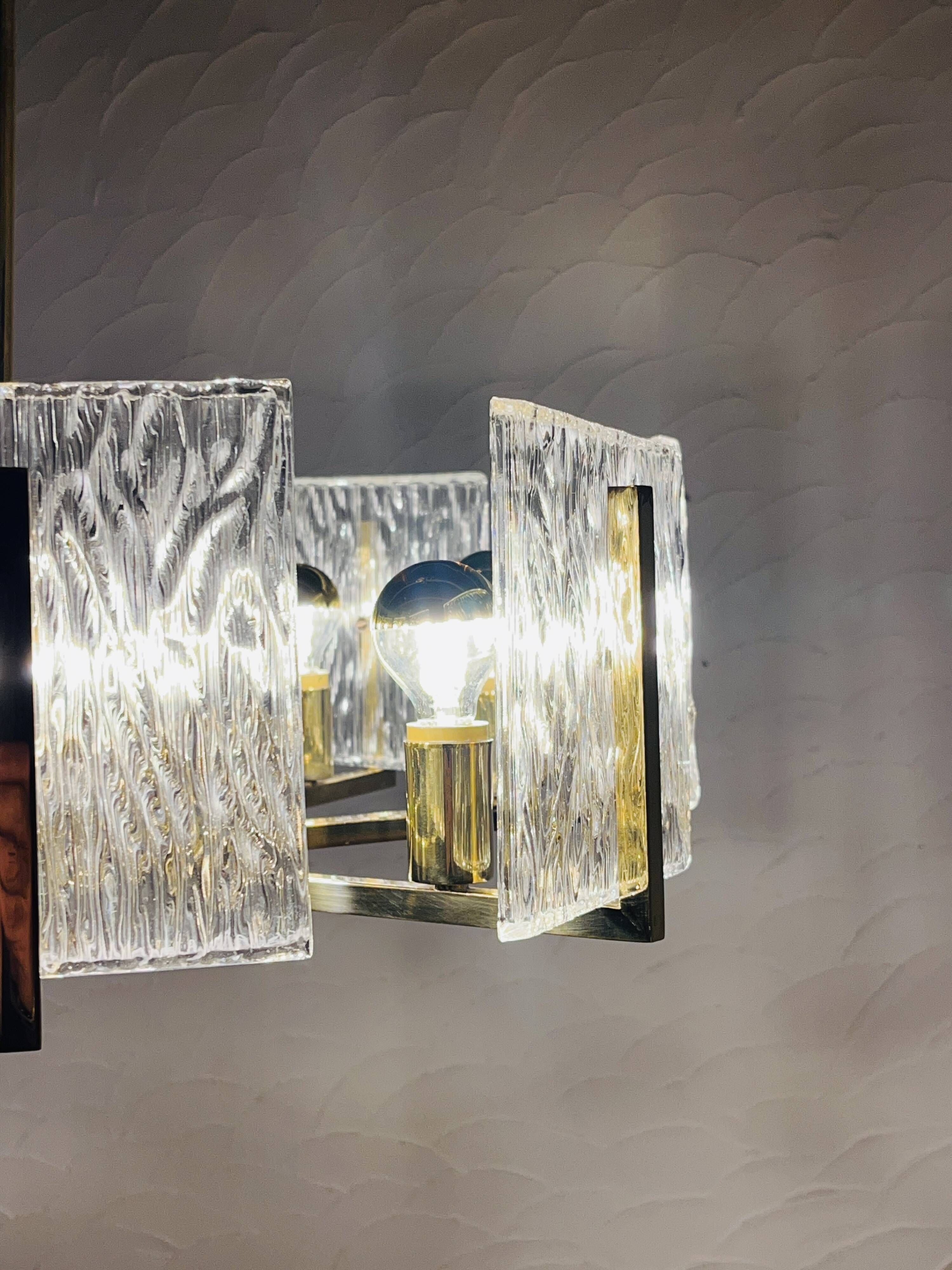 Lustre vintage en laiton Iceberg