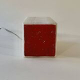 Onyx and brass lamp with a square shade.