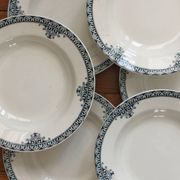 7 ironstone soup plates from Adrianople, Saint Amand and Hamage