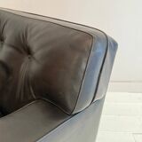 Square Armchair in Dark Brown Leather by Marco Zanuso for Arflex, 1960s