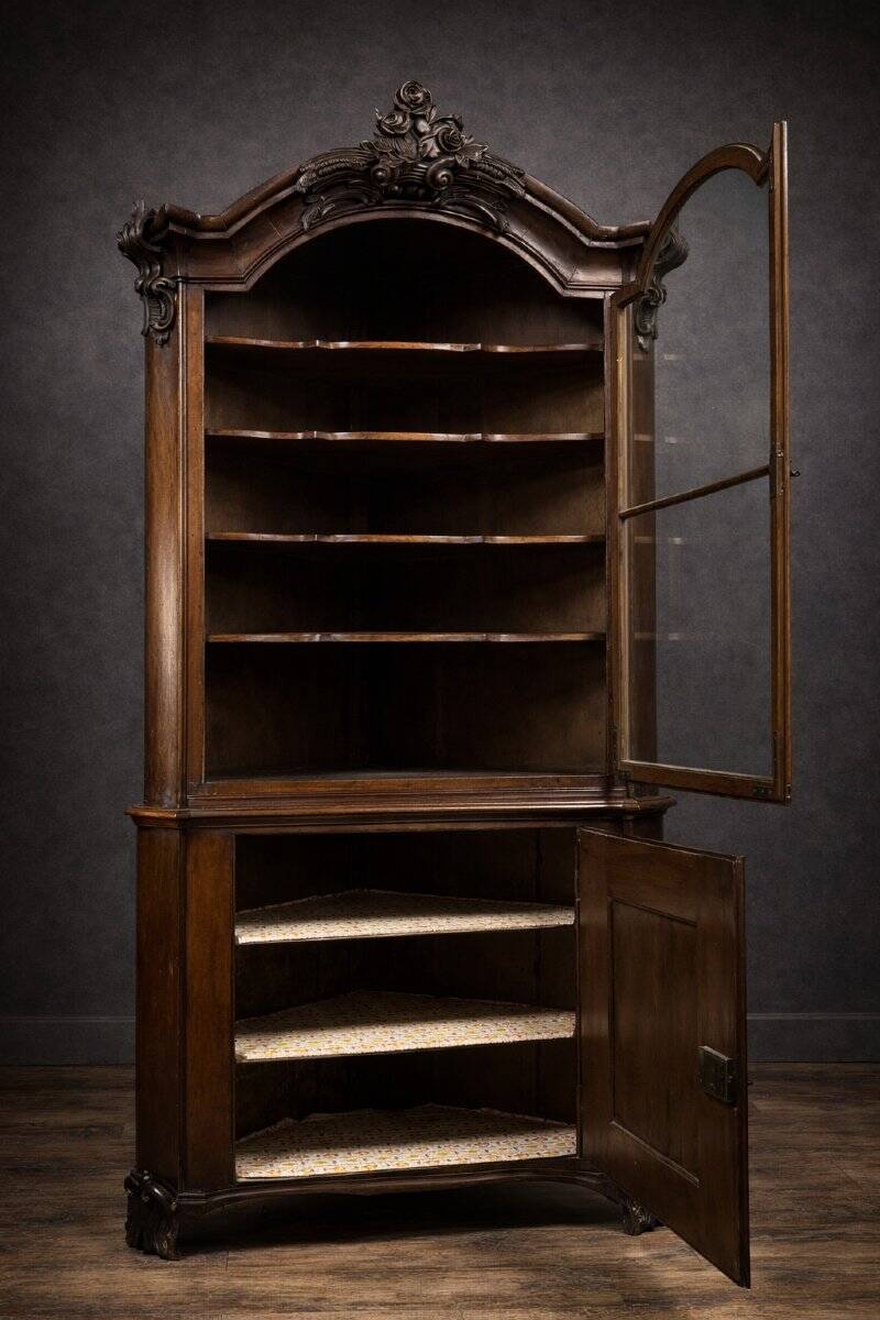 Bibliothéque d'angle époque Napoléon III en acajou