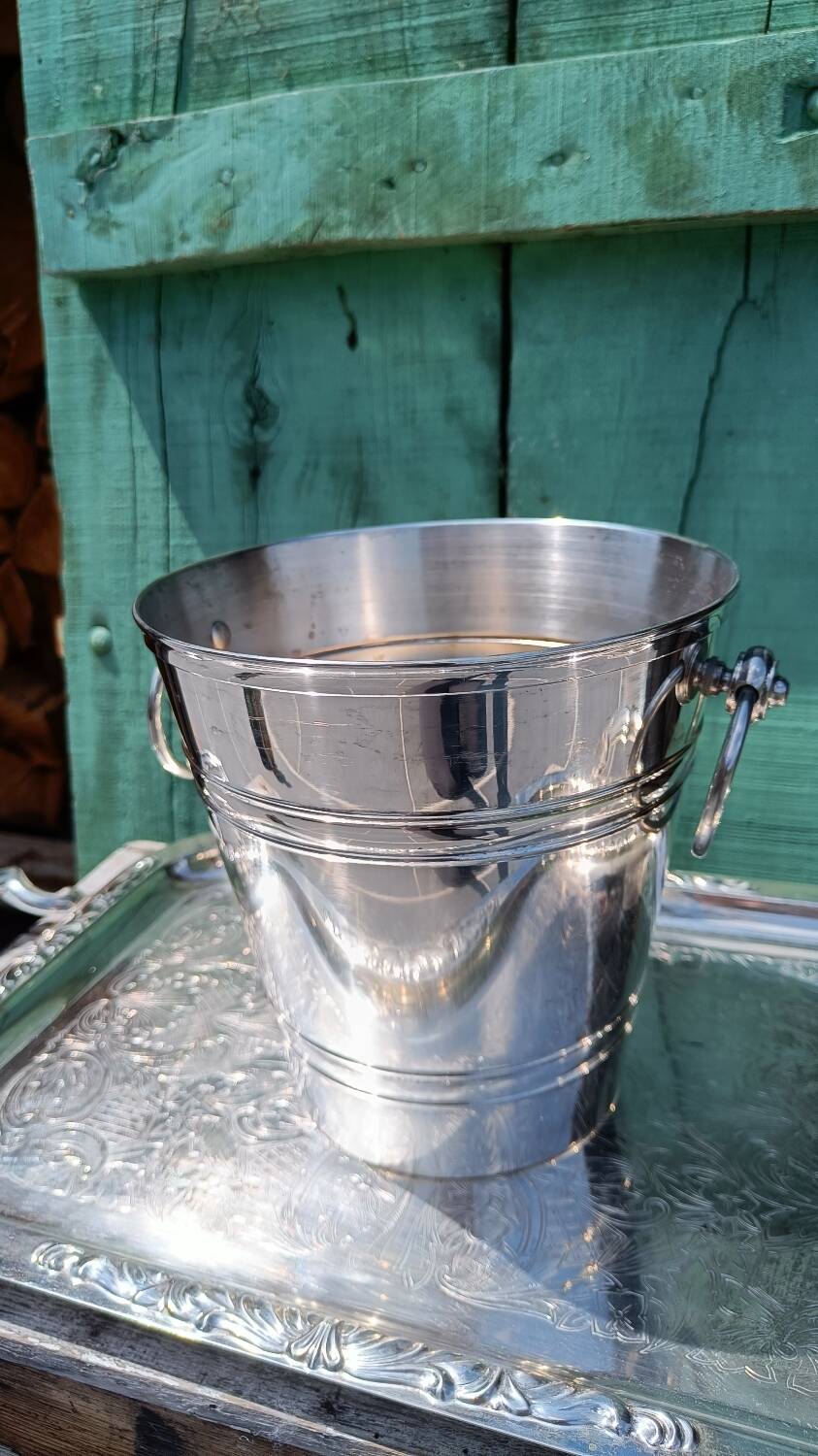 Hallmarked silver metal champagne bucket