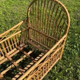 Children's bed in vintage rattan