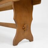 Art Deco bench in solid wood, France ca. 1940