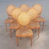 Lot de 6 chaises médaillons de style Louis XVI