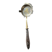 Art Nouveau Sauce Spoon with Floral Decor in Silver & Vermeil