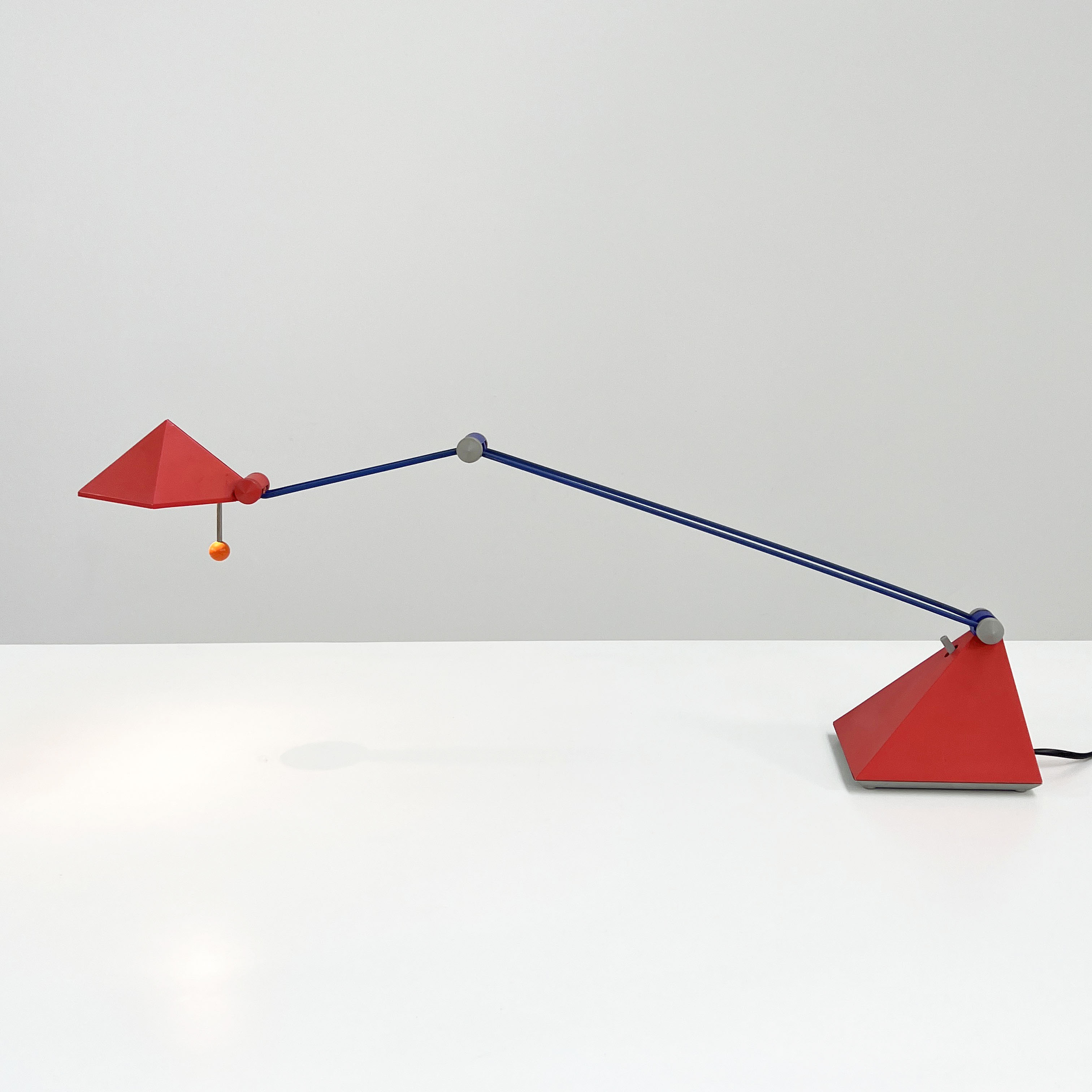 Red desk lamp by lungean & pellmann for brilliant leuchten germany, 1980