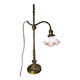 antique Art Nouveau lamp from 1890 to 1910 with blue opalescent lace glass